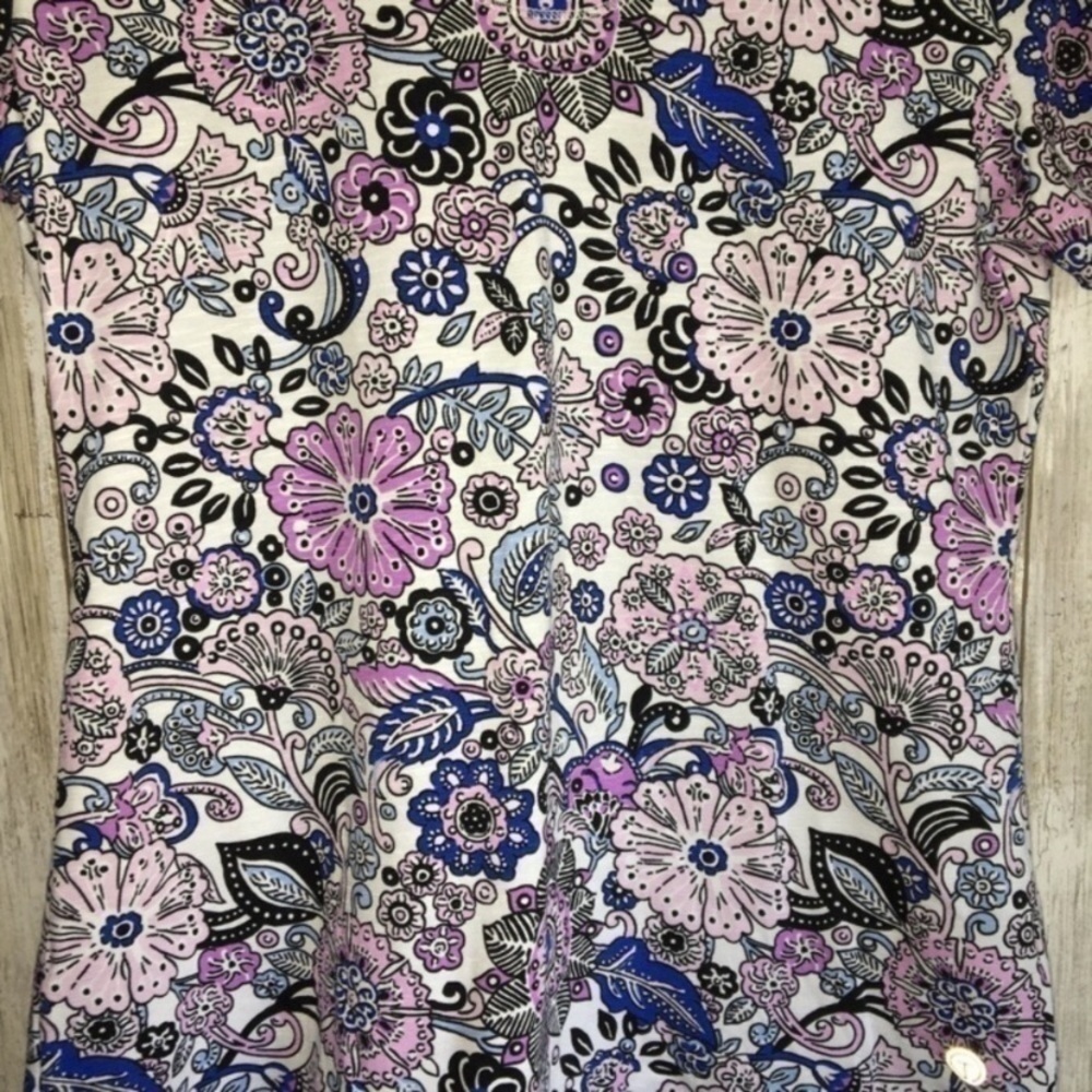Talbots Purple Paisley Tee - Picture 2 of 4